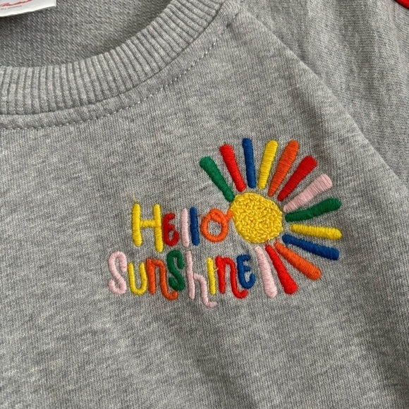 Hanna Andersson Girls Size 10 Gray Embroidered Hello Sunshine Dress - Picture 3 of 6